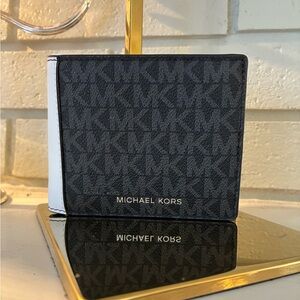 Michael Kors Monogram Black Card Bifold Wallet